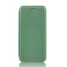 For LG V60 ThinQ 5G Carbon Fiber Texture Horizontal Flip TPU + PC + PU Leather Case with Card Slot(Green) - 2