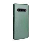 For LG V60 ThinQ 5G Carbon Fiber Texture Horizontal Flip TPU + PC + PU Leather Case with Card Slot(Green) - 3