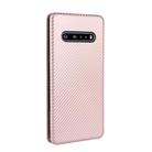 For LG V60 ThinQ 5G Carbon Fiber Texture Horizontal Flip TPU + PC + PU Leather Case with Card Slot(Pink) - 3