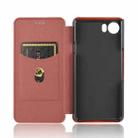 For BlackBerry Keyone Carbon Fiber Texture Horizontal Flip TPU + PC + PU Leather Case with Card Slot(Brown) - 3