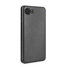 For BlackBerry Keyone Carbon Fiber Texture Horizontal Flip TPU + PC + PU Leather Case with Card Slot(Black) - 2