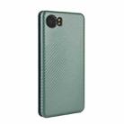 For BlackBerry Keyone Carbon Fiber Texture Horizontal Flip TPU + PC + PU Leather Case with Card Slot(Green) - 3