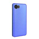 For BlackBerry Keyone Carbon Fiber Texture Horizontal Flip TPU + PC + PU Leather Case with Card Slot(Blue) - 3