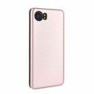 For BlackBerry Keyone Carbon Fiber Texture Horizontal Flip TPU + PC + PU Leather Case with Card Slot(Pink) - 2