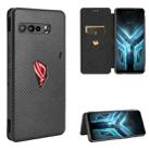 For Asus ROG Phone 3 ZS661KS Carbon Fiber Texture Horizontal Flip TPU + PC + PU Leather Case with Card Slot(Black) - 1