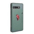 For Asus ROG Phone 3 ZS661KS Carbon Fiber Texture Horizontal Flip TPU + PC + PU Leather Case with Card Slot(Green) - 2