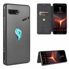 For Asus ROG Phone II Carbon Fiber Texture Horizontal Flip TPU + PC + PU Leather Case with Card Slot(Black) - 1