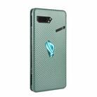 For Asus ROG Phone II Carbon Fiber Texture Horizontal Flip TPU + PC + PU Leather Case with Card Slot(Green) - 2