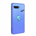 For Asus ROG Phone II Carbon Fiber Texture Horizontal Flip TPU + PC + PU Leather Case with Card Slot(Blue) - 3