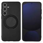 For Samsung Galaxy S25 5G ViLi TCY Series Kevlar Leather Texture Rotating Holder Phone Case(Black) - 1