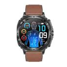 ET492 1.43 inch AMOLED Screen Leather Strap Smart Watch Supports ECG/Blood Sugar Monitoring(Brown) - 2