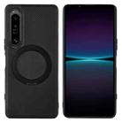 For Sony Xperia 1 IV ViLi TCY Series Kevlar Leather Texture Rotating Holder Phone Case(Black) - 1