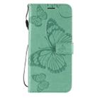 For Xiaomi Redmi 9 3D Butterflies Embossing Pattern Horizontal Flip Leather Case with Holder & Card Slot & Wallet & Lanyard(Green) - 2