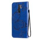 For Xiaomi Redmi 9 3D Butterflies Embossing Pattern Horizontal Flip Leather Case with Holder & Card Slot & Wallet & Lanyard(Blue) - 3