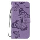 For Xiaomi Redmi 9 3D Butterflies Embossing Pattern Horizontal Flip Leather Case with Holder & Card Slot & Wallet & Lanyard(Purple) - 2