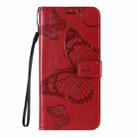 For Xiaomi Redmi 9 3D Butterflies Embossing Pattern Horizontal Flip Leather Case with Holder & Card Slot & Wallet & Lanyard(Red) - 2