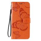 For Xiaomi Redmi 9 3D Butterflies Embossing Pattern Horizontal Flip Leather Case with Holder & Card Slot & Wallet & Lanyard(Orange) - 2