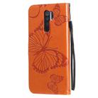 For Xiaomi Redmi 9 3D Butterflies Embossing Pattern Horizontal Flip Leather Case with Holder & Card Slot & Wallet & Lanyard(Orange) - 3