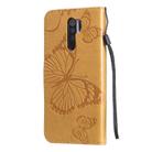 For Xiaomi Redmi 9 3D Butterflies Embossing Pattern Horizontal Flip Leather Case with Holder & Card Slot & Wallet & Lanyard(Yellow) - 3