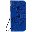 For Xiaomi Redmi 10X 5G / 10X Pro 5G 3D Butterflies Embossing Pattern Horizontal Flip Leather Case with Holder & Card Slot & Wallet & Lanyard(Blue) - 2