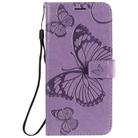 For Xiaomi Redmi 10X 5G / 10X Pro 5G 3D Butterflies Embossing Pattern Horizontal Flip Leather Case with Holder & Card Slot & Wallet & Lanyard(Purple) - 2