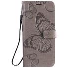 For Xiaomi Redmi 10X 5G / 10X Pro 5G 3D Butterflies Embossing Pattern Horizontal Flip Leather Case with Holder & Card Slot & Wallet & Lanyard(Grey) - 2