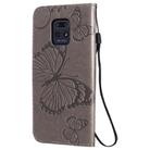 For Xiaomi Redmi 10X 5G / 10X Pro 5G 3D Butterflies Embossing Pattern Horizontal Flip Leather Case with Holder & Card Slot & Wallet & Lanyard(Grey) - 3