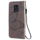 For Xiaomi Redmi 10X 5G / 10X Pro 5G 3D Butterflies Embossing Pattern Horizontal Flip Leather Case with Holder & Card Slot & Wallet & Lanyard(Grey) - 3