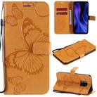 For Xiaomi Redmi 10X 5G / 10X Pro 5G 3D Butterflies Embossing Pattern Horizontal Flip Leather Case with Holder & Card Slot & Wallet & Lanyard(Yellow) - 1