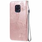 For Xiaomi Redmi 10X 5G / 10X Pro 5G 3D Butterflies Embossing Pattern Horizontal Flip Leather Case with Holder & Card Slot & Wallet & Lanyard(Rose Gold) - 3