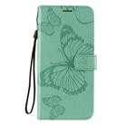 For Xiaomi Mi 10 Lite 5G 3D Butterflies Embossing Pattern Horizontal Flip Leather Case with Holder & Card Slot & Wallet & Lanyard(Green) - 2