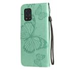 For Xiaomi Mi 10 Lite 5G 3D Butterflies Embossing Pattern Horizontal Flip Leather Case with Holder & Card Slot & Wallet & Lanyard(Green) - 3