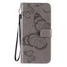 For Xiaomi Mi 10 Lite 5G 3D Butterflies Embossing Pattern Horizontal Flip Leather Case with Holder & Card Slot & Wallet & Lanyard(Grey) - 2