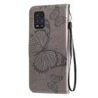 For Xiaomi Mi 10 Lite 5G 3D Butterflies Embossing Pattern Horizontal Flip Leather Case with Holder & Card Slot & Wallet & Lanyard(Grey) - 3