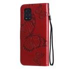 For Xiaomi Mi 10 Lite 5G 3D Butterflies Embossing Pattern Horizontal Flip Leather Case with Holder & Card Slot & Wallet & Lanyard(Red) - 3