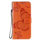 For Xiaomi Mi 10 Lite 5G 3D Butterflies Embossing Pattern Horizontal Flip Leather Case with Holder & Card Slot & Wallet & Lanyard(Orange) - 1