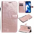 For Xiaomi Mi 10 Lite 5G 3D Butterflies Embossing Pattern Horizontal Flip Leather Case with Holder & Card Slot & Wallet & Lanyard(Rose Gold) - 1