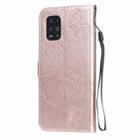 For Xiaomi Mi 10 Lite 5G 3D Butterflies Embossing Pattern Horizontal Flip Leather Case with Holder & Card Slot & Wallet & Lanyard(Rose Gold) - 3