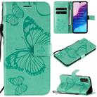 For Huawei Enjoy Z 3D Butterflies Embossing Pattern Horizontal Flip Leather Case with Holder & Card Slot & Wallet & Lanyard(Green) - 1