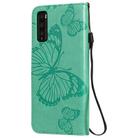 For Huawei Enjoy Z 3D Butterflies Embossing Pattern Horizontal Flip Leather Case with Holder & Card Slot & Wallet & Lanyard(Green) - 3