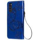 For Huawei Enjoy Z 3D Butterflies Embossing Pattern Horizontal Flip Leather Case with Holder & Card Slot & Wallet & Lanyard(Blue) - 3