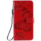 For Huawei Enjoy Z 3D Butterflies Embossing Pattern Horizontal Flip Leather Case with Holder & Card Slot & Wallet & Lanyard(Red) - 1