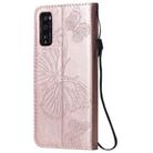 For Huawei Enjoy Z 3D Butterflies Embossing Pattern Horizontal Flip Leather Case with Holder & Card Slot & Wallet & Lanyard(Rose Gold) - 3