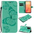 For Huawei Honor X10 3D Butterflies Embossing Pattern Horizontal Flip Leather Case with Holder & Card Slot & Wallet & Lanyard(Green) - 1