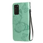 For Huawei Honor X10 3D Butterflies Embossing Pattern Horizontal Flip Leather Case with Holder & Card Slot & Wallet & Lanyard(Green) - 3