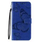 For Huawei Honor X10 3D Butterflies Embossing Pattern Horizontal Flip Leather Case with Holder & Card Slot & Wallet & Lanyard(Blue) - 2