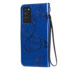 For Huawei Honor X10 3D Butterflies Embossing Pattern Horizontal Flip Leather Case with Holder & Card Slot & Wallet & Lanyard(Blue) - 3