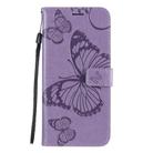 For Huawei Honor X10 3D Butterflies Embossing Pattern Horizontal Flip Leather Case with Holder & Card Slot & Wallet & Lanyard(Purple) - 2