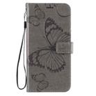 For Huawei Honor X10 3D Butterflies Embossing Pattern Horizontal Flip Leather Case with Holder & Card Slot & Wallet & Lanyard(Grey) - 2