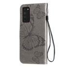 For Huawei Honor X10 3D Butterflies Embossing Pattern Horizontal Flip Leather Case with Holder & Card Slot & Wallet & Lanyard(Grey) - 3